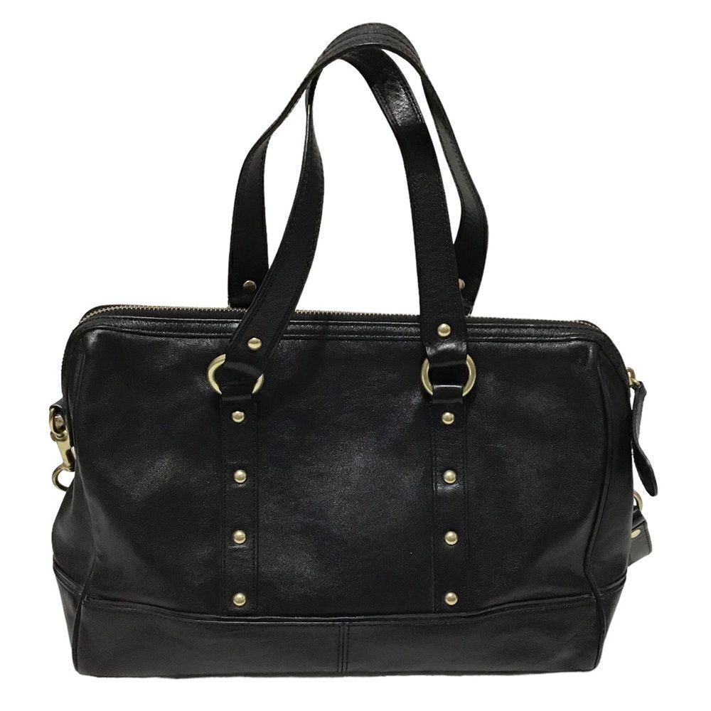 Coach Nancy Black Silver Studs Leather Shoulder Crossbody Bag